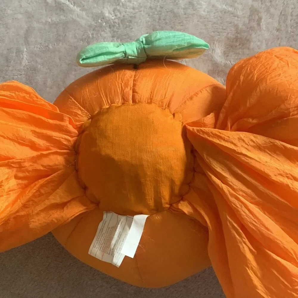 Vtg 90s Halloween Pumpkin Puffy Nylon Stuffed 22